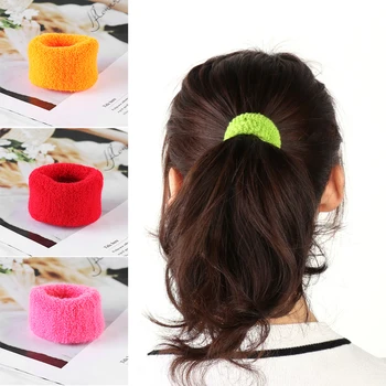 

1 pc Women Big Wide Rubber Bands Soft Elastic Ponytail Hair Holders Candy Color Hair Tie Rope Fashion Hair Accessises New