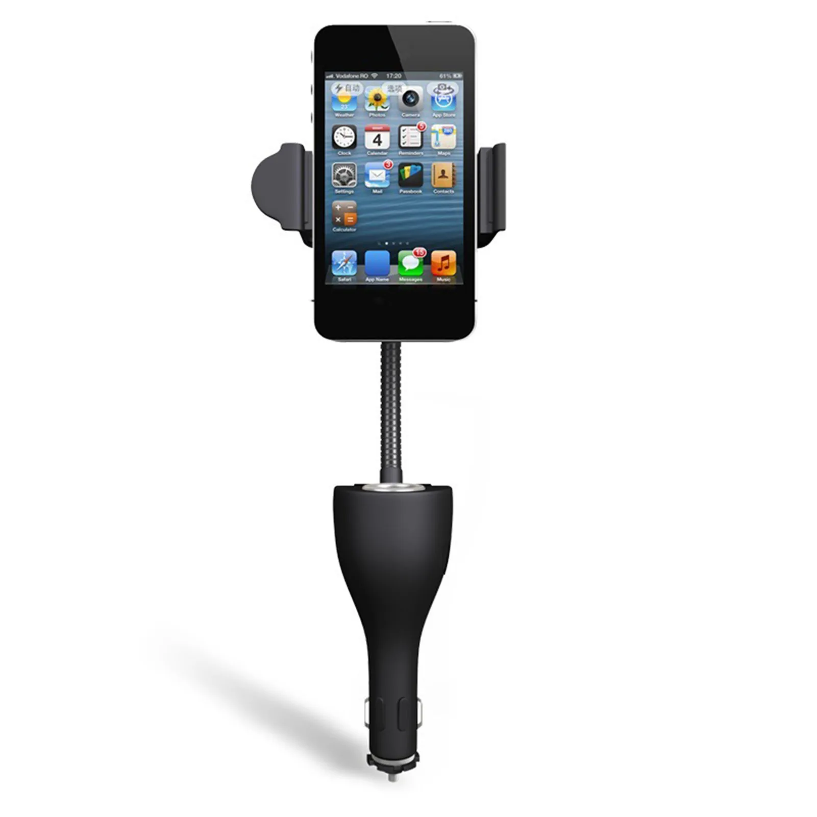 3-in-1 Car Cigar Flame Torch Rechargeable Mobile Phone Holder Adjustable Phone USB Charger Universal For 5.31in Max Devices