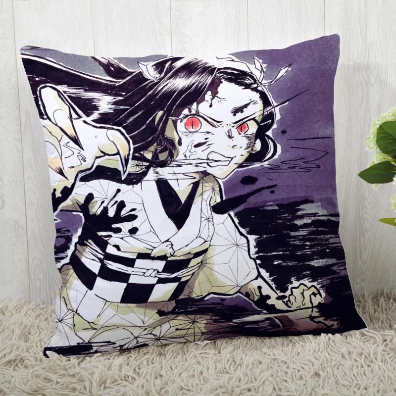 45*45 наволочка Kimetsu No Yaiba принт для свадьбы наволочка с рисунком наволочки - Цвет: Темно-серый