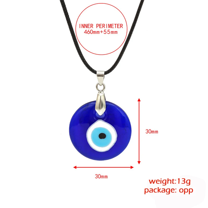 1pc Blue Glass Evil Eye 30mm Evil Eye Charms Necklace Pendants For Women Evil Eye Necklace Jewelry Accessories Findings Making