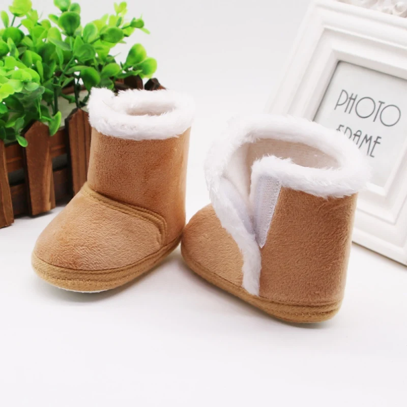 Обувь для маленьких девочек; зимние ботинки; теплые кожаные ботинки на меху для малышей; водонепроницаемые ботинки для младенцев; ботинки для мальчиков; нескользящая обувь