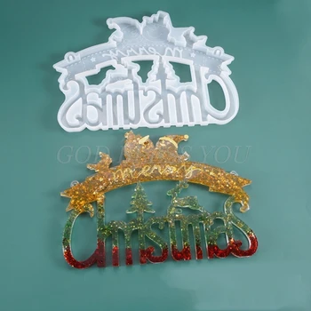 

DIY Holiday Christmas Theme Listed Pendant Silicone Mould Crafts Decorations Making Tools Crystal Epoxy Resin Mold Drop Shipping