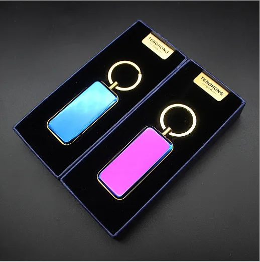 

Personality Car Keychain Plasma Lighter Windproof USB Electronic Charge Portable Cigarette Lighter For Smoking Father's Gifts