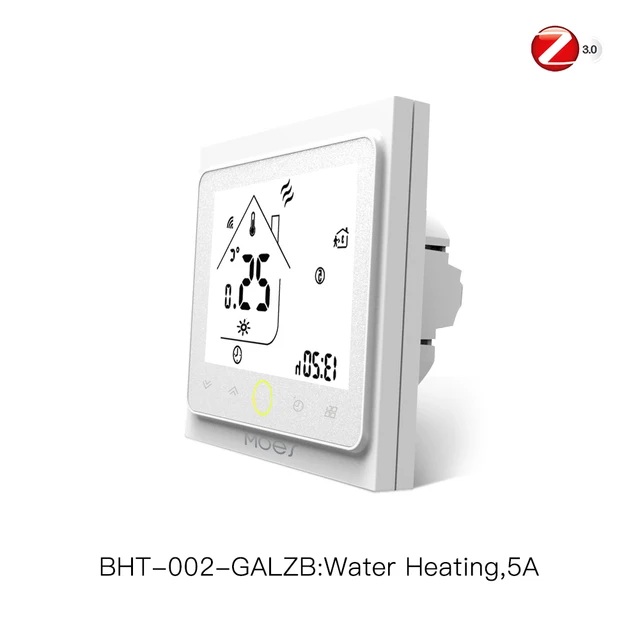 ZigBee Smart Thermostat Temperature Controller Hub Required Water/Electric floor Heating Water/Gas Boiler with Alexa Google Home BHT-002-GALZBW