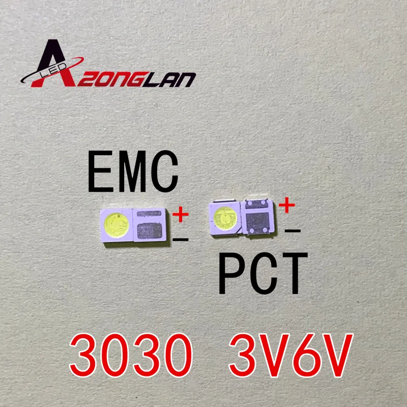 Светодиодный Подсветка 1 Вт 1,5 Вт 2 3030 3V 6V холодный белый 80-90LM ТВ Применение PCT EMC СВЕТОДИОДНЫЙ 3v