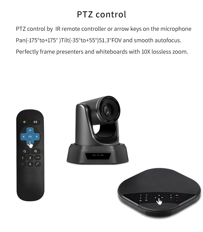 Tenveo va3000e 2mp 10x zoom solução de vídeo conferência de áudio sistema de videoconferência grupo speakerphone e hub para transmissão-4
