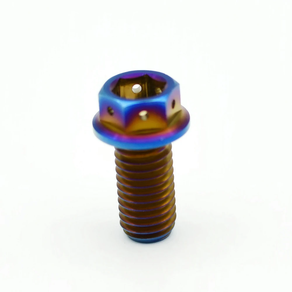Ti Болт M10 X25mm DIY MTB титановые болты синий цвет двойной диск полый фланец головка