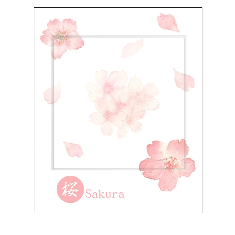 Mr Paper 30pcs/lot Japanese Cherry Blossom Memo Pads Self-adhesive Notes Spring Sakura Falling Flowers Cute Memo Pads 8 Designs - Цвет: G