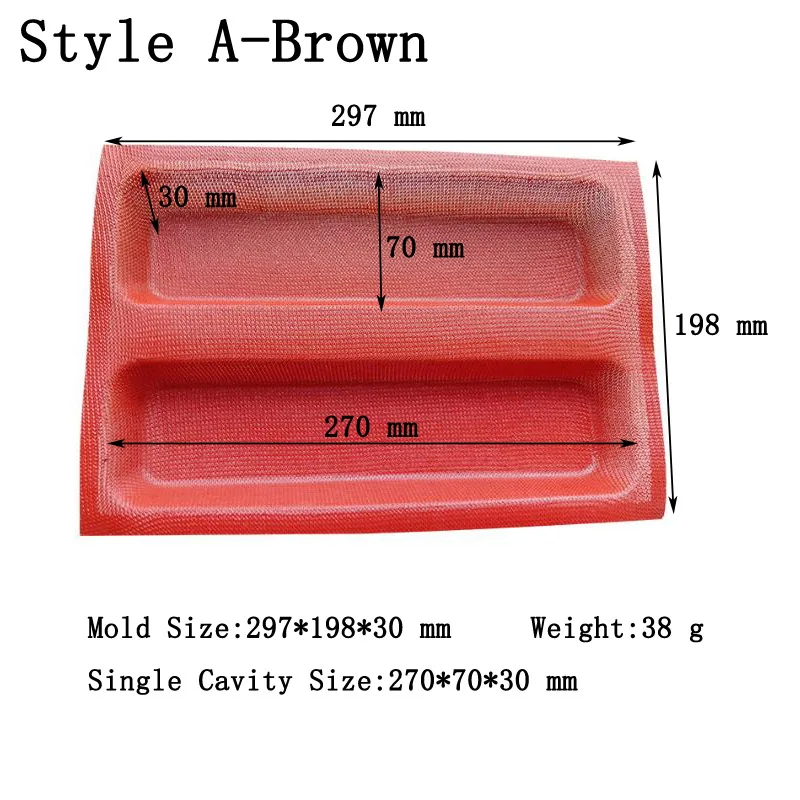 Style A-Brown Meibum, форма для выпечки хлеба, длинная буханка, багет, ханбургер, Eclair, круглая булочка, форма для печенья, антипригарное стекло, волокно, Силиконовый поднос - Цвет: Style A-Brown
