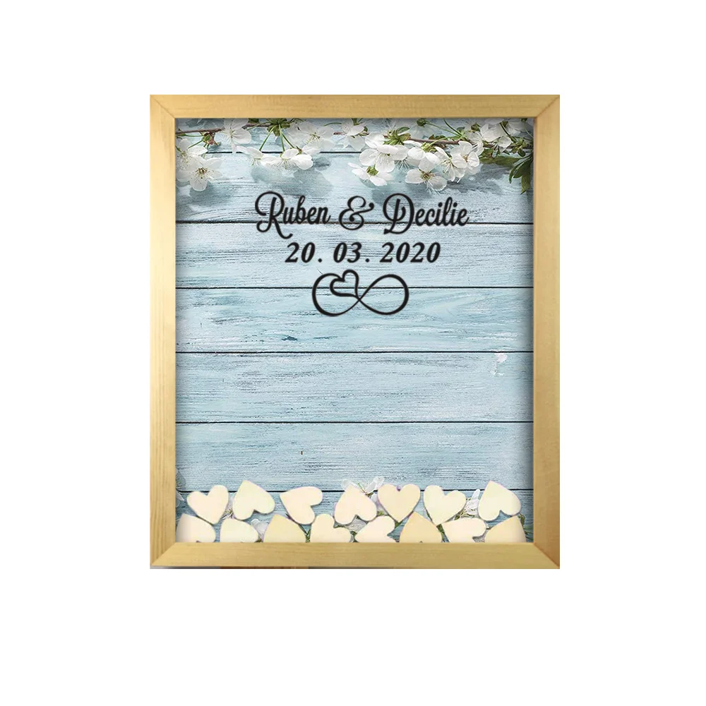 rustic frame Заказная Свадебная коробка, свадебная суккулентная кактус Wrcath, персонализированная рамка для гостевой книги, вывеска, свадебное украшение, деревянная коробка - Цвет: rustic frame