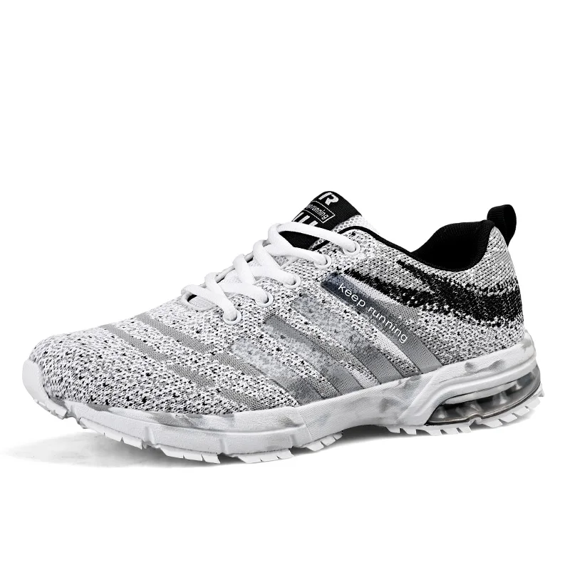 OZERSK/; Лидер продаж; Мужская Роскошная Брендовая обувь Flyknit; Модная Повседневная Удобная дышащая обувь; прогулочная обувь на шнуровке - Цвет: 01 Light Gray