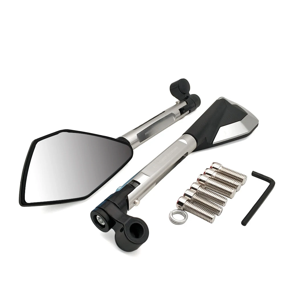 Для Honda vfr 750 800 ST 1300 Black SpiRit RC51 1 пара moto rcycle зеркало заднего вида moto CNC боковые зеркала moto rbike аксессуары - Цвет: Sliver