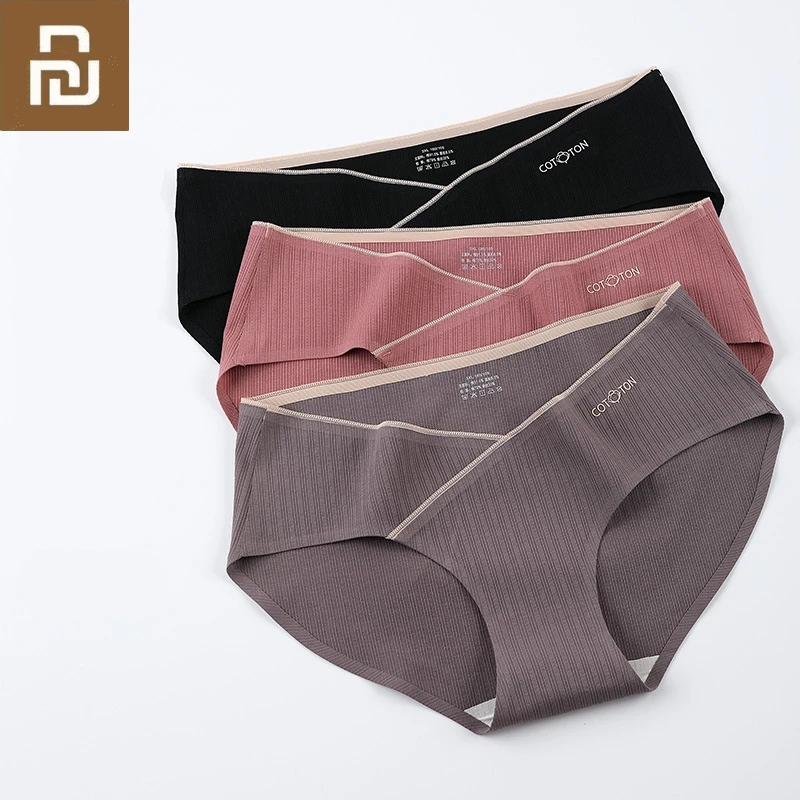 Youpin mujeres transpirable con cintura baja bragas M-4XL ropa interior Mujer ropa interior de seda antibacteriano no-Marca de algodón de gran tamaño bragas