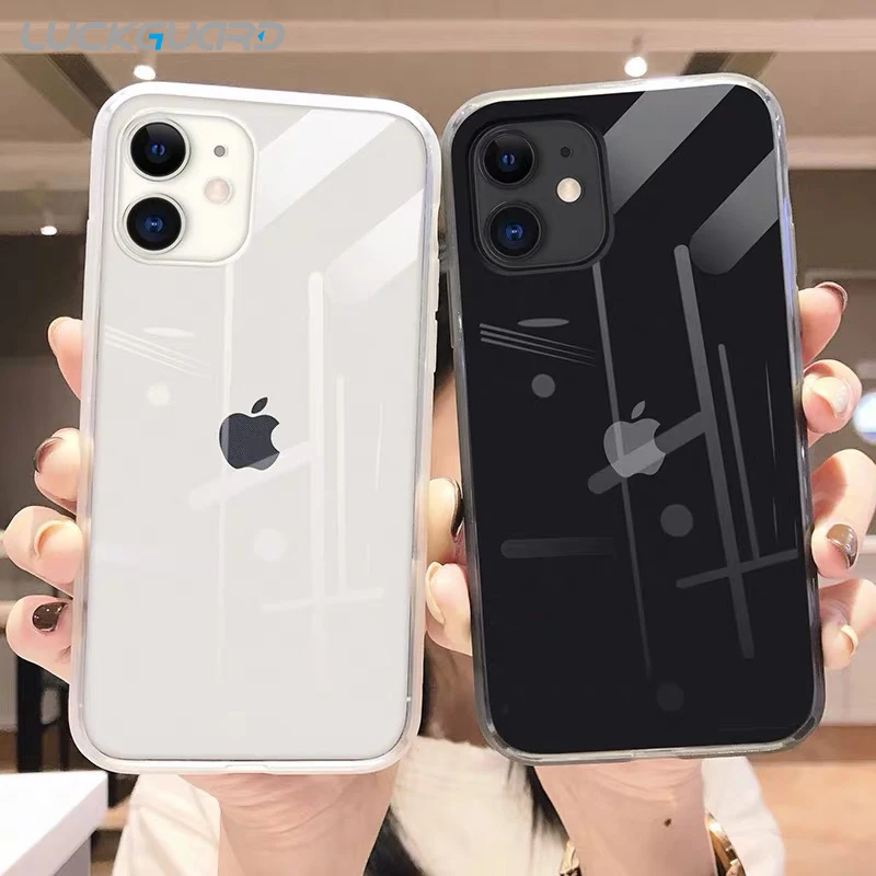 Противоударный бампер тонкий мягкий чехол для iPhone 12 Mini 11 Pro Max XR XS 6 7 8 Plus X