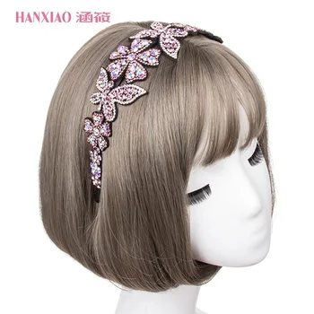 

Ms Hair Hoop Simplicity Flowers Hair Band Non-slip Border Color Czech Diamond Crystal Female Hairpin Hairpin Hair Accessories