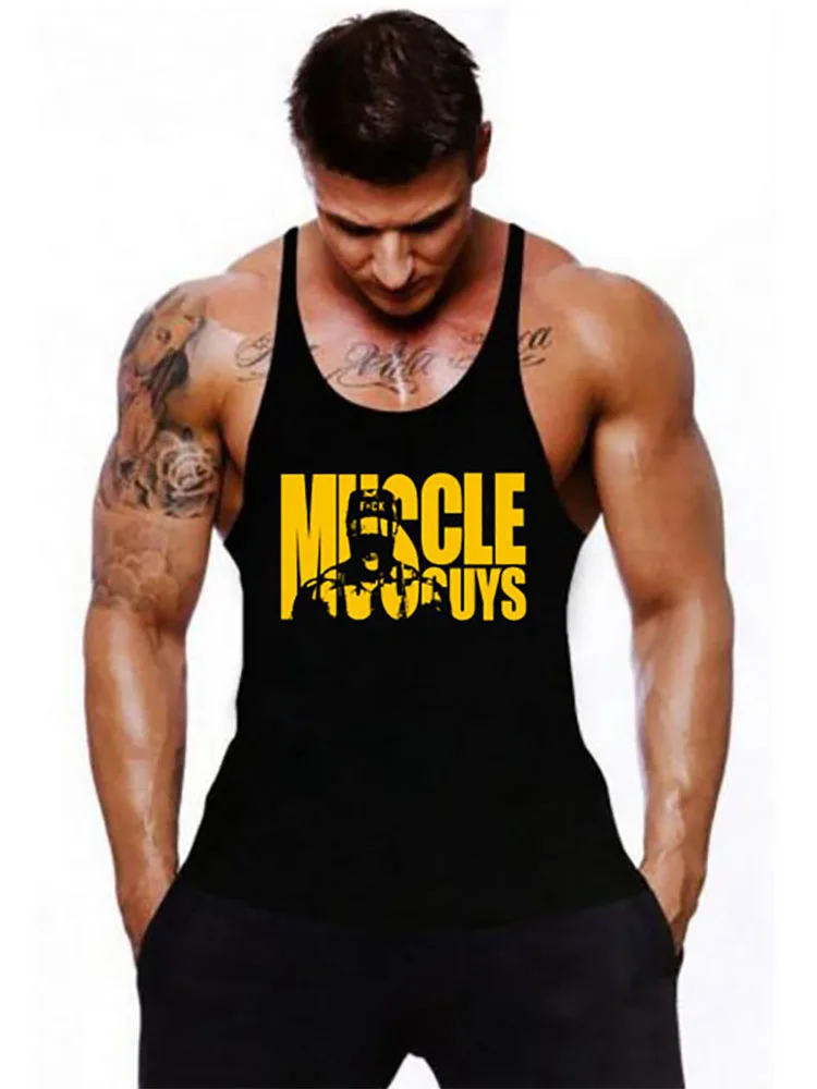 

Brand Clothing Bodybuilding Gym Mens Back Tank Top Vest Muscle Fashion Sleeveless Stringer Singlets Fitness Workout Sports Shirt