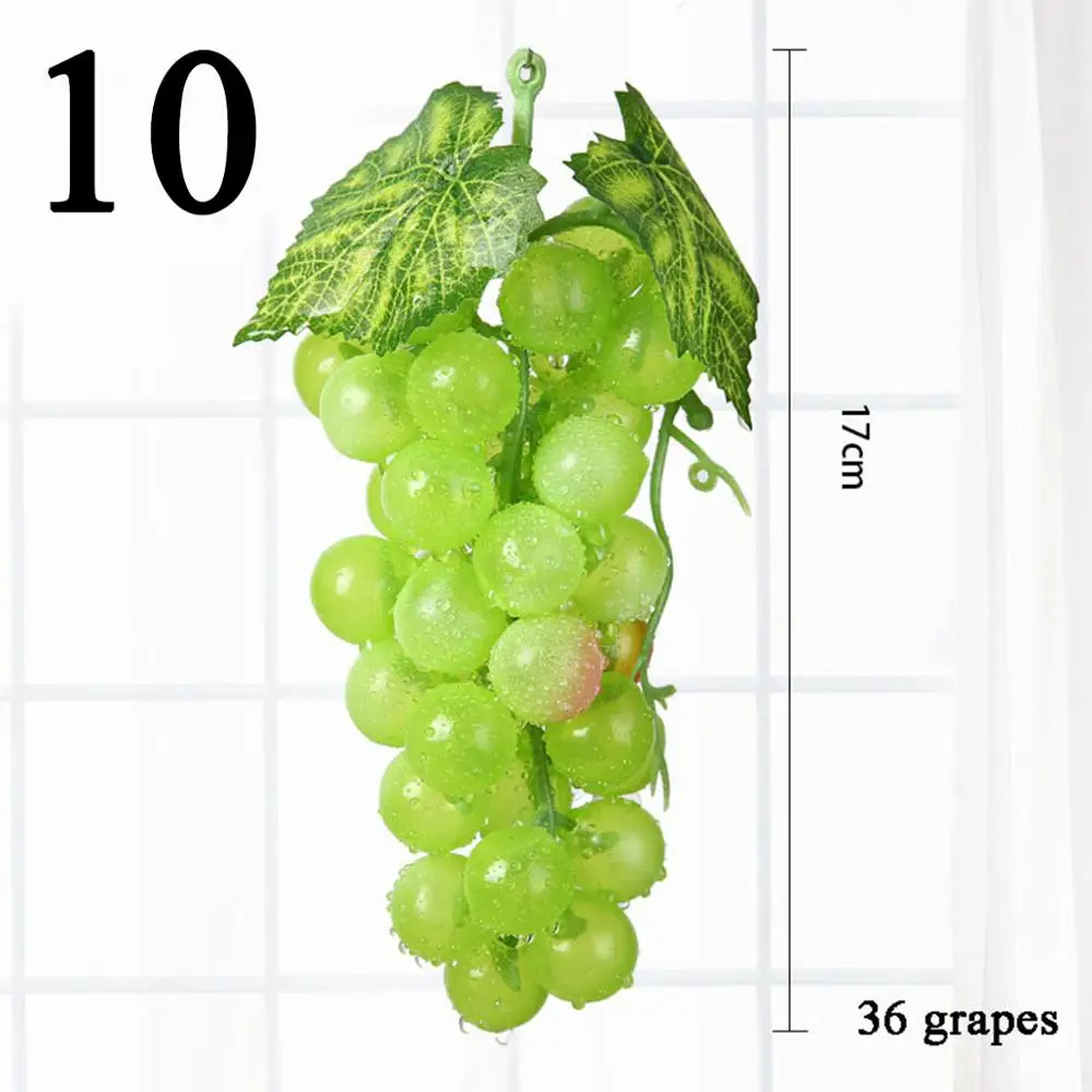 Artificial Fruit Fake Green Grapes Plastic Fake Decorative Fruit Lifelike Home Wedding Party Garden Decor Mini Simulation