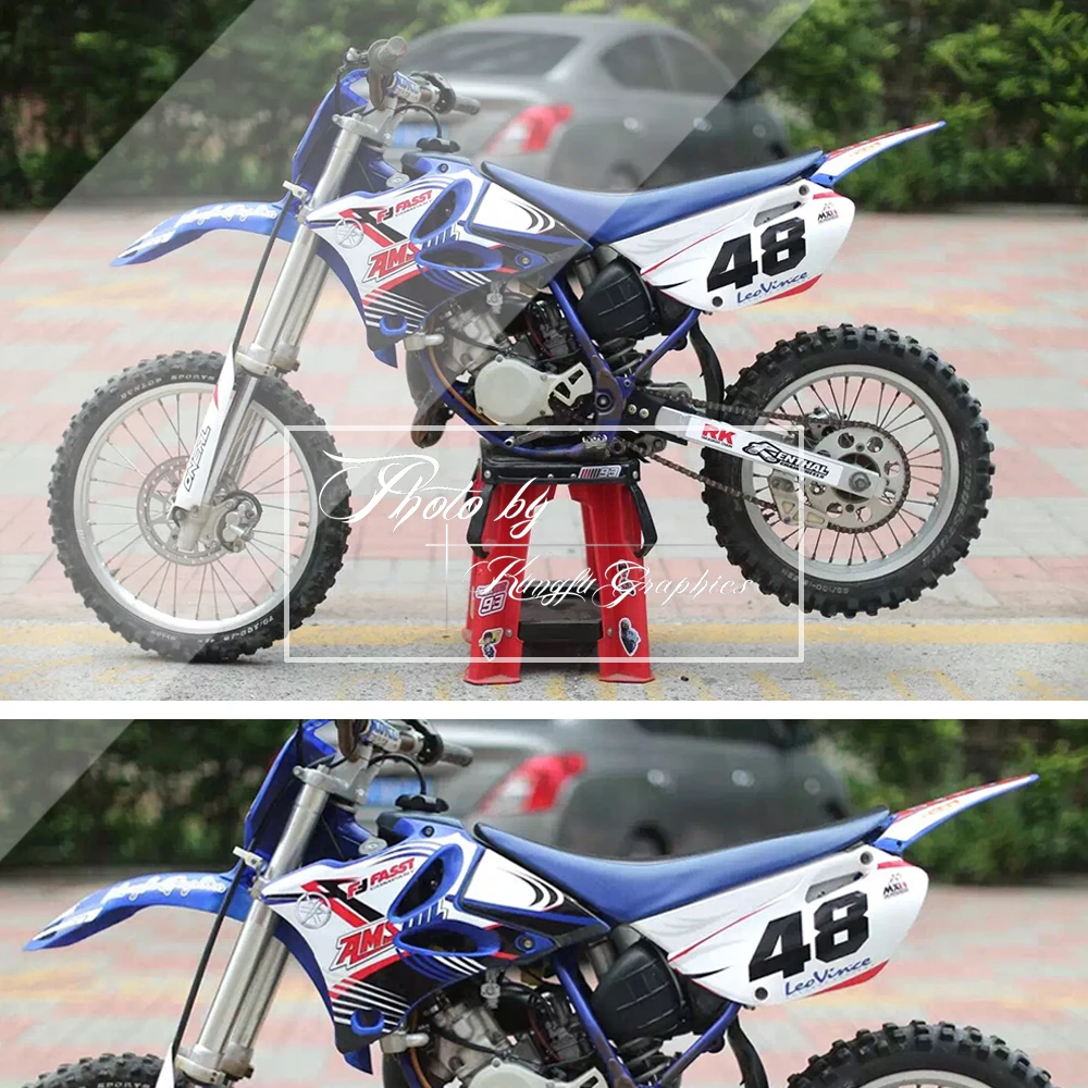 И рисунком «кунг-фу» Графика фотофоны на заказ из винила Стикеры комплект для Yamaha YZ125 YZ250 2002 2003 2004 2005 2006 2007 2008 2009 2010 2011 2012 2013