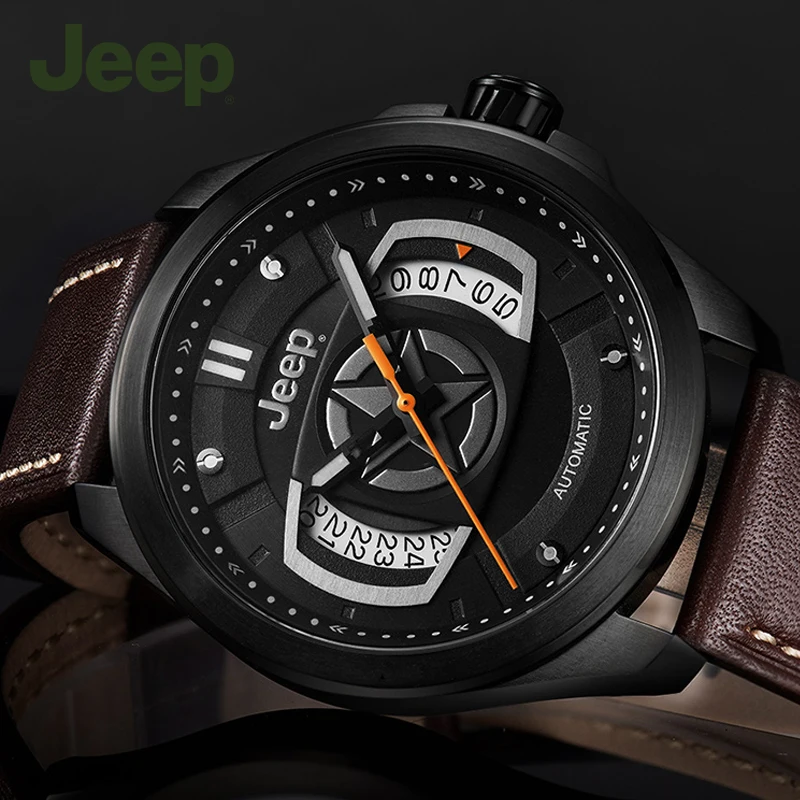 Jeep Grand Cherokee-reloj mecánico automático para hombre, al agua, luminoso, con correa calendario, informal, JPG9000 - AliExpress