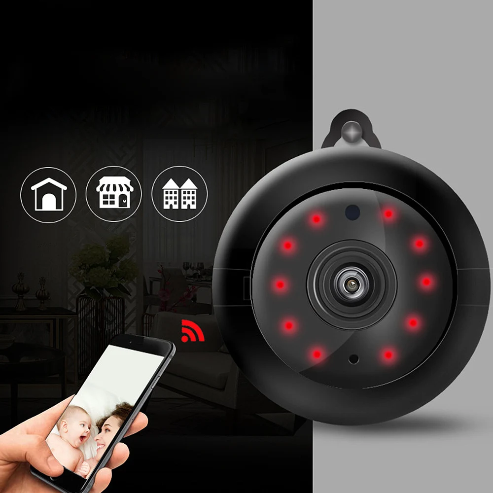 Мини высокой четкости Крытый камера wifi беспроводной HD сетевой видеорегистратор с ночным видением камера для iOS Android Поддержка TF карты