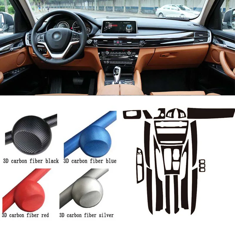 

Car-Styling New Car Interior Center Console Color Change Carbon Fiber Molding Sticker Decals For BMW X6