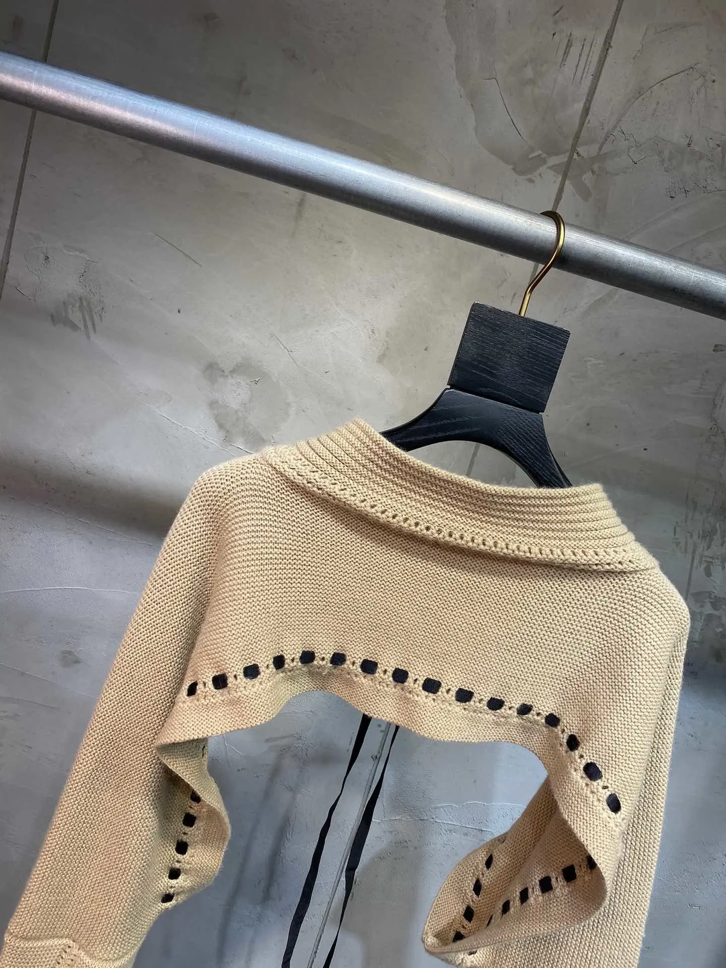 Новая женская мода длинный рукав стоячий воротник шнурок свитер 1225