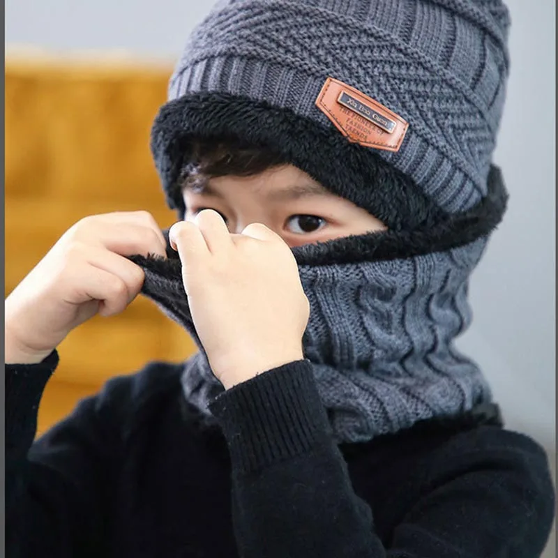 1 шт.; детские зимние шапки для девочек и мальчиков; детские вязаные теплые шапки; шарф с милым помпоном; плотная вязаная шапка; Прямая поставка - Цвет: 2