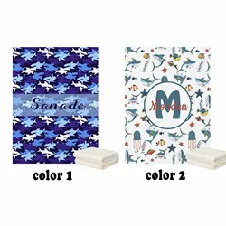 LVYZIHO – couverture polaire à motif requin, 30x40 /48x60/60x80 pouces, ajoutez votre nom 