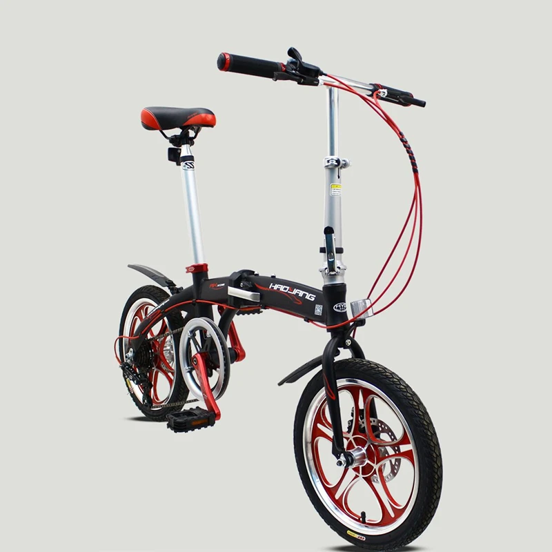 Super light Aluminum Alloy Folding Bike 16 inch wheel rim 6 Speed Disc Brake Foldable Cycling Bicycle Mini Bicicleta BMX