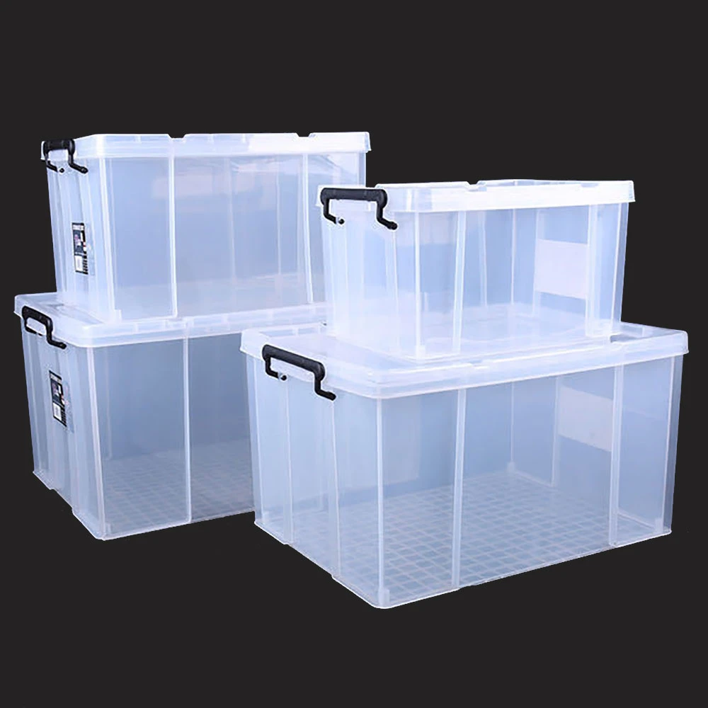 90l/65l/45l/30l Large Size Transparent Pp Storage Box Multiple Plastic