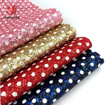 

Polka Dot Ultra Chunky Glitter Sequins Vinyl Leatherette Fabric Sparkle Faux Leather DIY Craft Brooch Bow Handmade Earring Decor