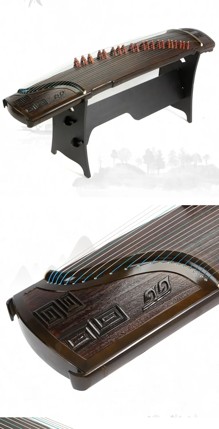 Профессиональный 21 струны китайский zither высокое качество платан древесины guzheng Профессиональный тисненый тонкий nanmu твердая оправа под дерево zither