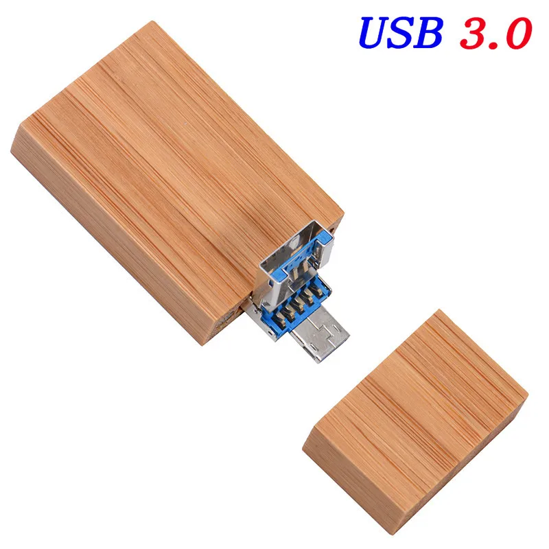 Корабль 2 в 1 Деревянные USB 3,0 stick для устройства чтения sd-карт USB флеш-накопитель для устройств на базе Android и ПК изготовленным на заказ логосом memory stick - Цвет: Carbonized