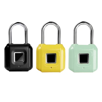 

H8 Smart Fingerprint Padlock USB Rechargeable Mini Finger Press Lock for Access Control Cabinet Gym Locker Room,Yellow