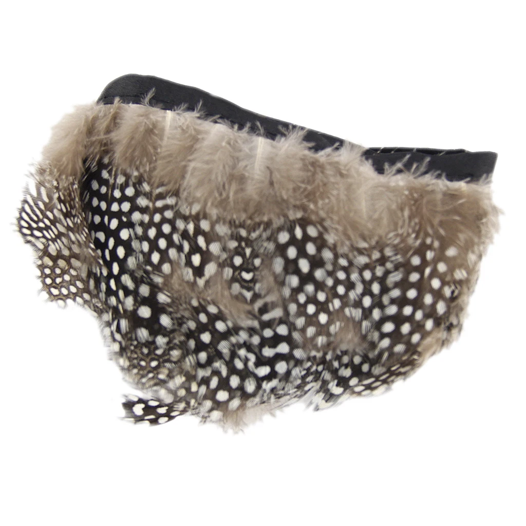 2 1/4 inch Width Feathers Trims Fringe with Satin Ribbon Tape Dress Sewing Crafts Costumes Decoration 2 Yards