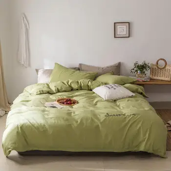 

Matcha green Duvet Cover monopoly bedding set Luxury washed cotton Duvet Cover set Quilt Cover 200cmx230cm/220cmx240cm