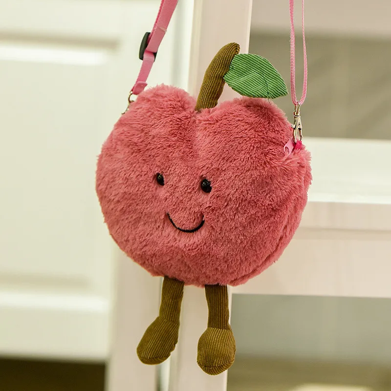Avocado Shoulder Bag Cute Fruit Plush Backpack Watermelon Pineapple Cherry Ins Hot Coin Purse Super Ugly (10)