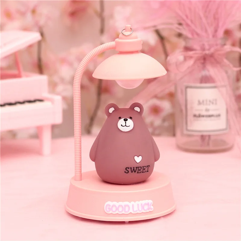 Светодиодный ночник с милым медведем, животным, светодиодный светильник, Детская прикроватная тумбочка, украшение для спальни, подарок для детей, подарок на день рождения, игрушка