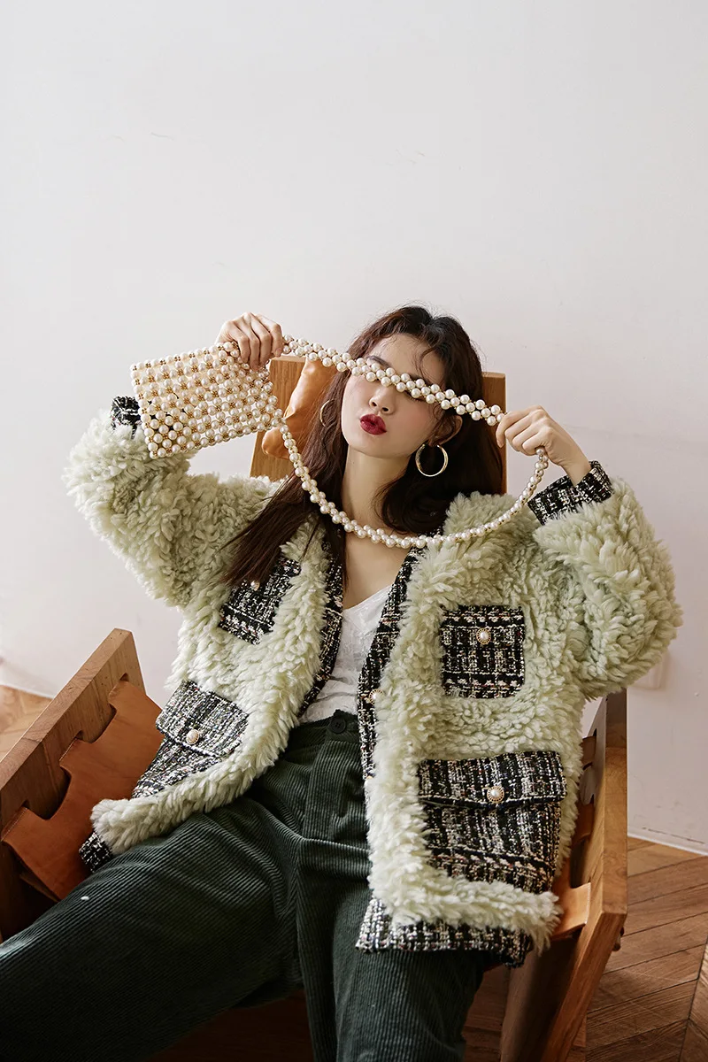 LANMREM,, овечья шерсть, Женское пальто, осень и зима, новинка, корейская мода, женская Свободная плюшевая рубашка, для женщин, 19B-a43