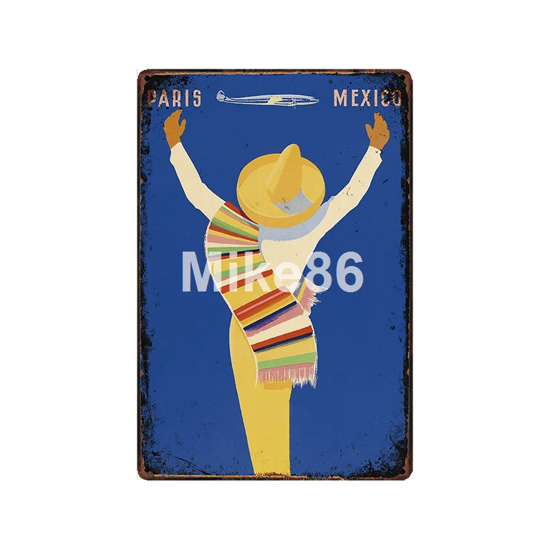 [Mike86] металлическая вывеска в стиле Риу-де-Жанейро, Малага, Гавана, винтажная бразильская живопись, Южно-американский плакат, Искусство 20*30 см, LT-1950 - Цвет: GLC-15321