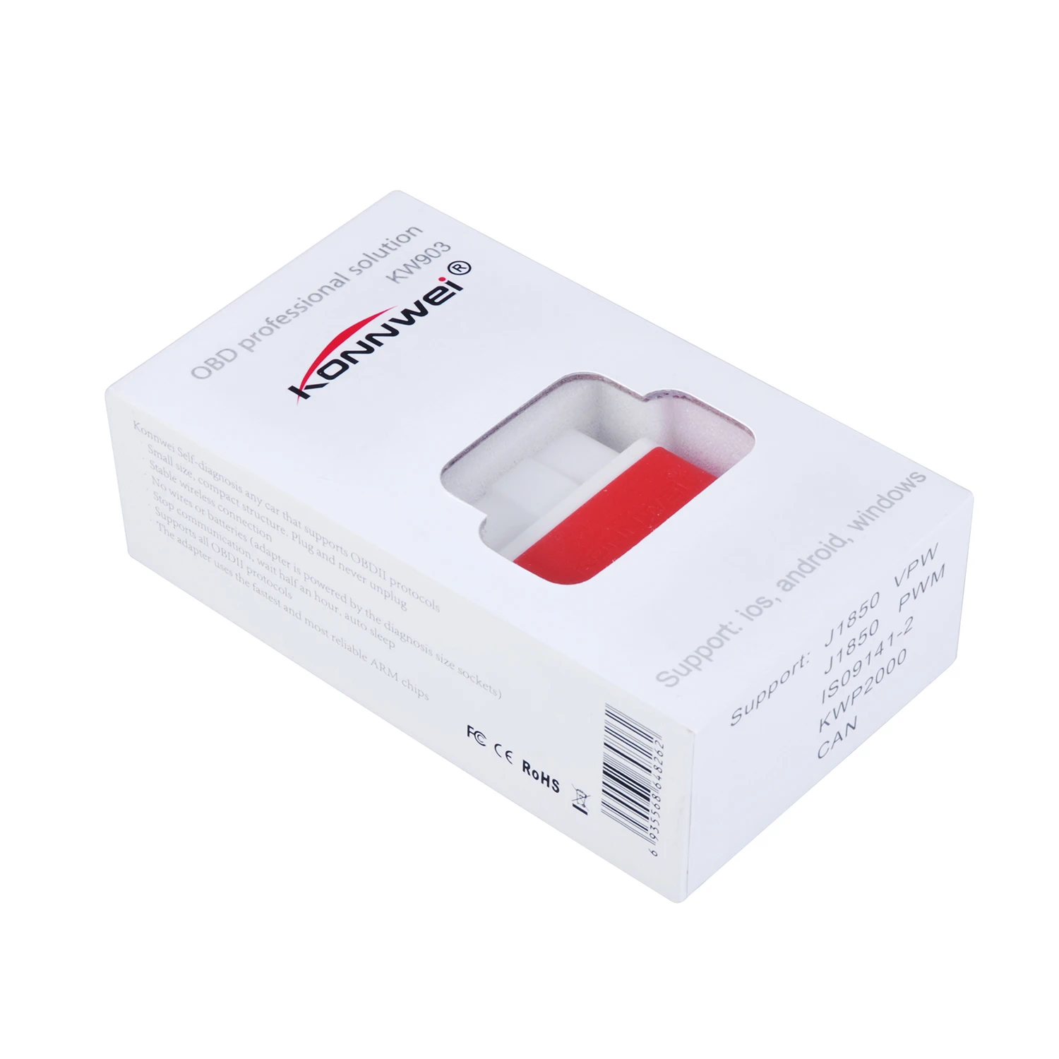 Packing KW903 Wi-Fi инструмент сканирования OBD2 считыватель неправильного кода сканер для автомобилей двигателя подходит Android - Цвет: Packing