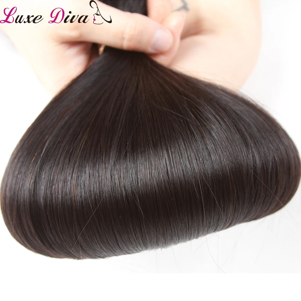 Pacotes de Cabelo em Linha Reta com Fechamento Pacotes com Fechamento Lotes em Massa Luxediva Tecer Cabelo Brasileiro Remy Humano 30 Polegada Atacado 3 Pacotes com 3/4 com fecho