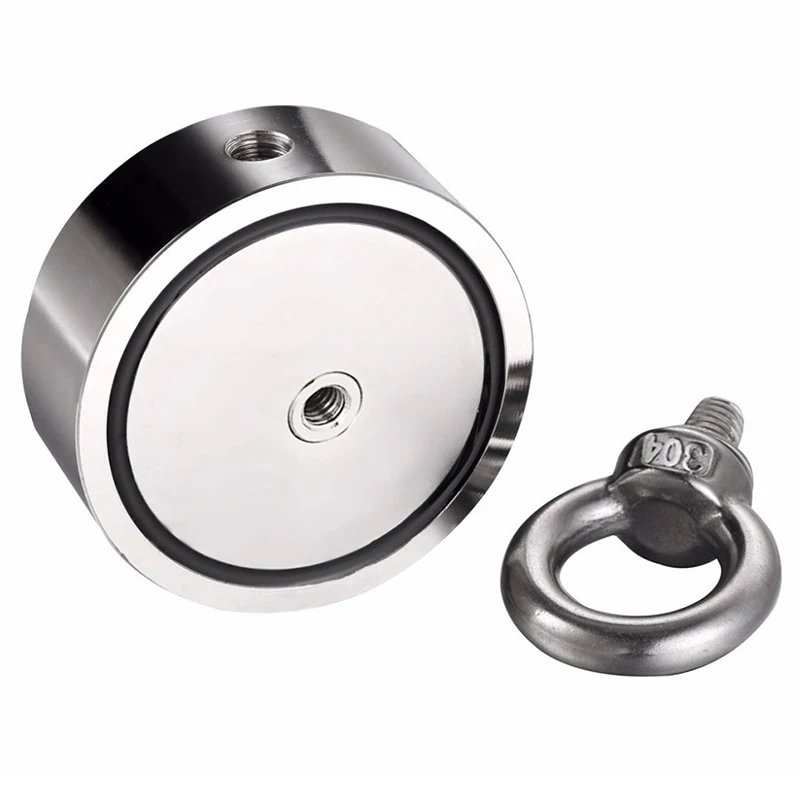 Cena Promocja 80 100Kg mocny okrągły dwustronnie neodymowy magnes metalowy zestaw wędkarski z Ring 48Mm