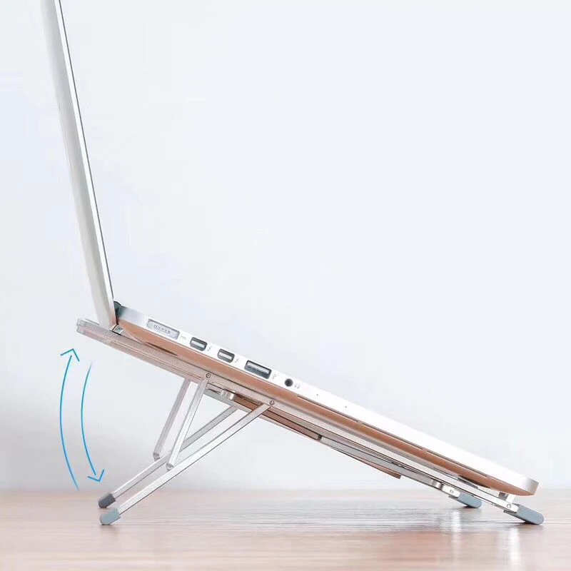 Portable Laptop Stand, Aluminum Foldable Holder, 6 Levels Height& Angle Adjustable,For Macbook Stand Portable,Universal Desktop