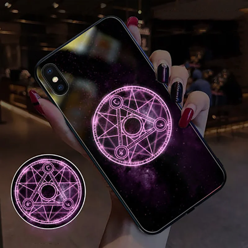 pink stars Yagoo умный светодиодный светящийся чехол для телефона для Apple iPhone X XS XR MAX 6 6S 7 8 Plus чехол s задняя крышка милые животные Funda роскошный силиконовый - Цвет: pink stars