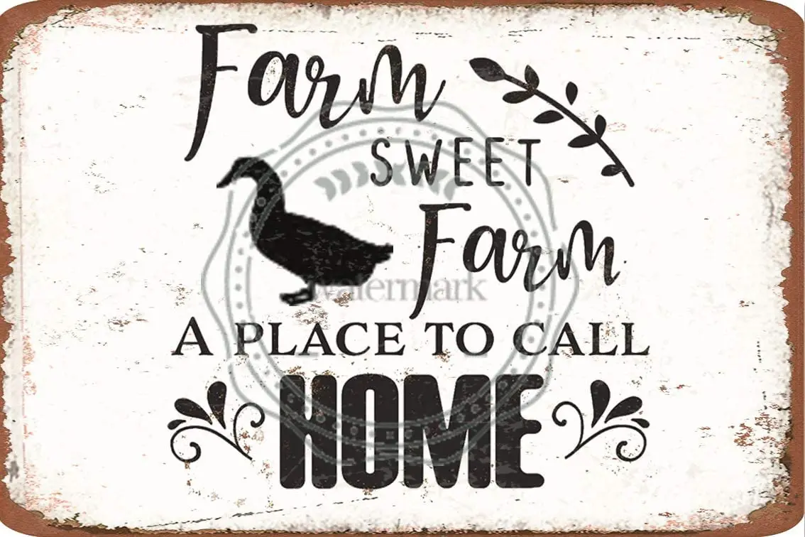 

Duck's Sweet Farm Tin Sign Wall Metal Retro Craft Art Painting Iron Plate Office Garden Living Room Decoration Warning Poster