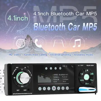 

4.1 Inch 12V 1 Din HD Car Stereo Radio Bluetooth MP3 MP5 Players Support USB / FM / TF / AUX with Portable Remote Control