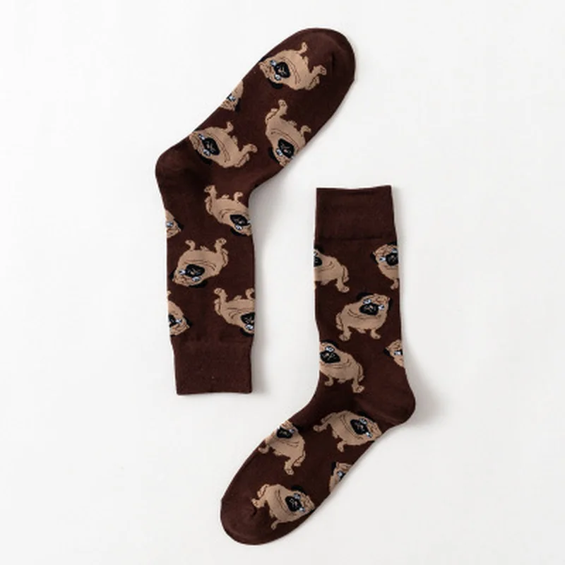 Новые мужские носки, цветные осенние носки для собак, повседневные хлопковые носки без пятки, удобные эластичные мягкие носки, распродажа