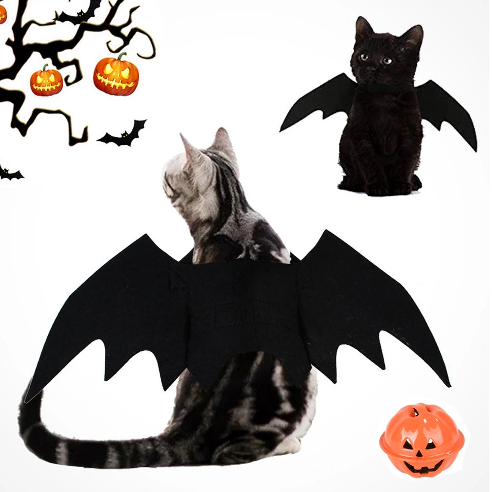 Funny Dog Cat Costume Bat Wing Cosplay Prop Halloween Fancy Dress Christmas Party Decoration Clothes Pet Products | Дом и сад