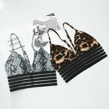 

Ladies Sexy Push Up Fitness Bra For Women Snake Print Seamless Seamless Underwear gym Backless Bra top women